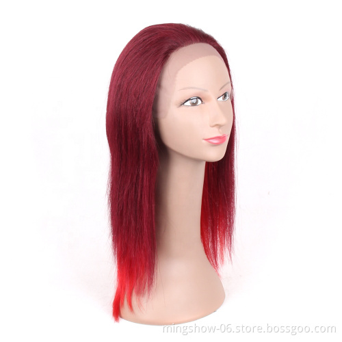 20" Lace front human hair wig, red lace front wig human hair